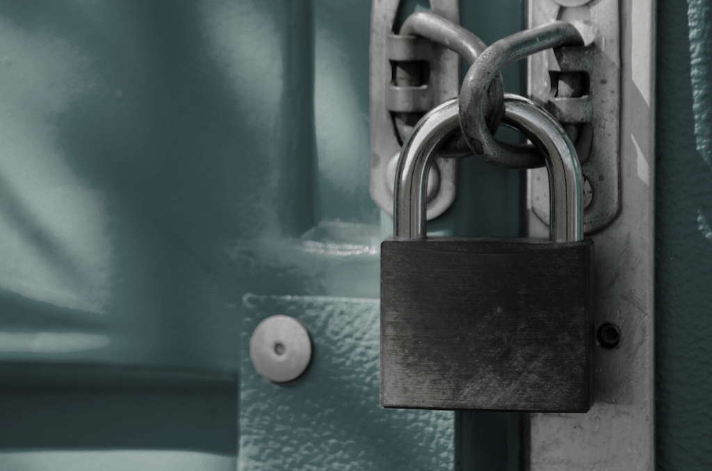 door-with-padlock-gray Gray door with padlock